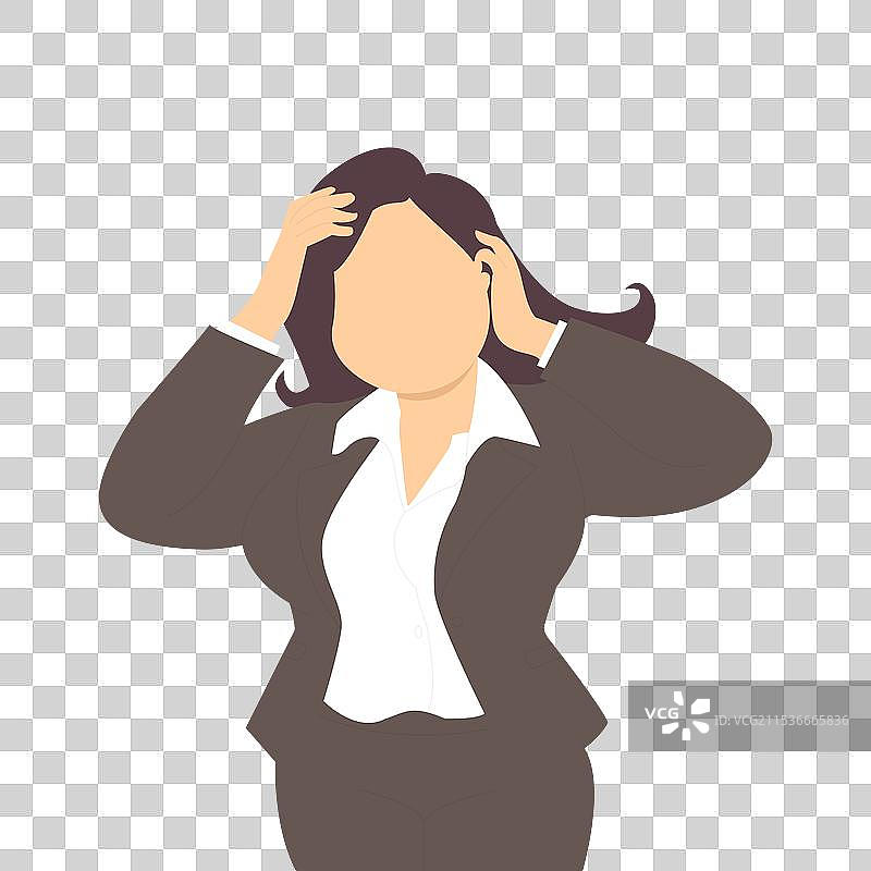 商务女性头痛扁平图图片素材