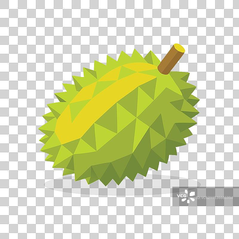 榴莲果实平放在白色背景上图片素材