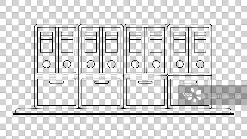 隔离的文件整理存储家具图片素材