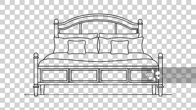 孤立的卧室家具脚踏板图片素材