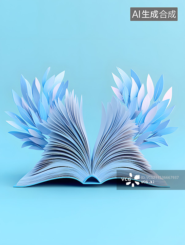 【AI数字艺术】书页幻化，创意绽放图片素材