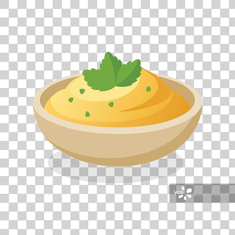 白色背景上孤立的鹰嘴豆泥图片素材