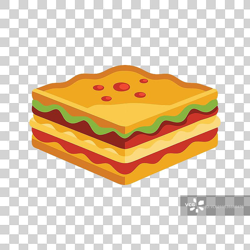 意大利千层面在白色背景上孤立展示图片素材