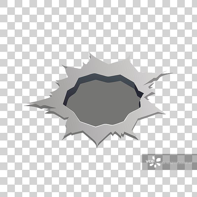 撕裂纸张孔的样机，平放在白色背景上图片素材