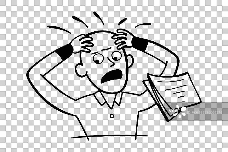 压力大的商人手里拿着文件图片素材