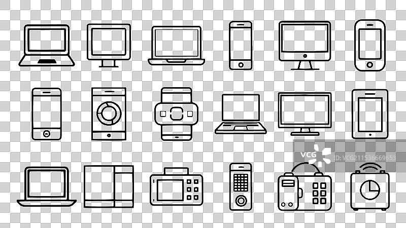 科技、电子和设备网页图标图片素材