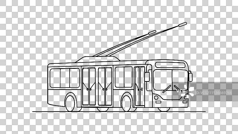 无轨电车运输类型孤立连续图片素材