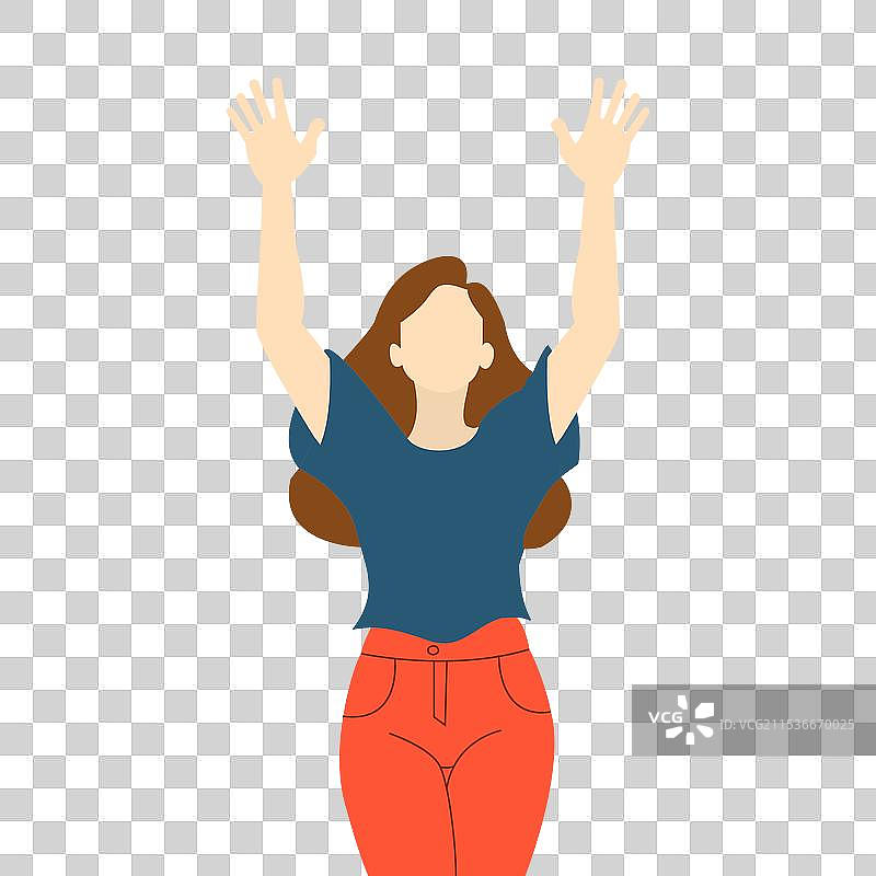 女人热情地举起双手图片素材