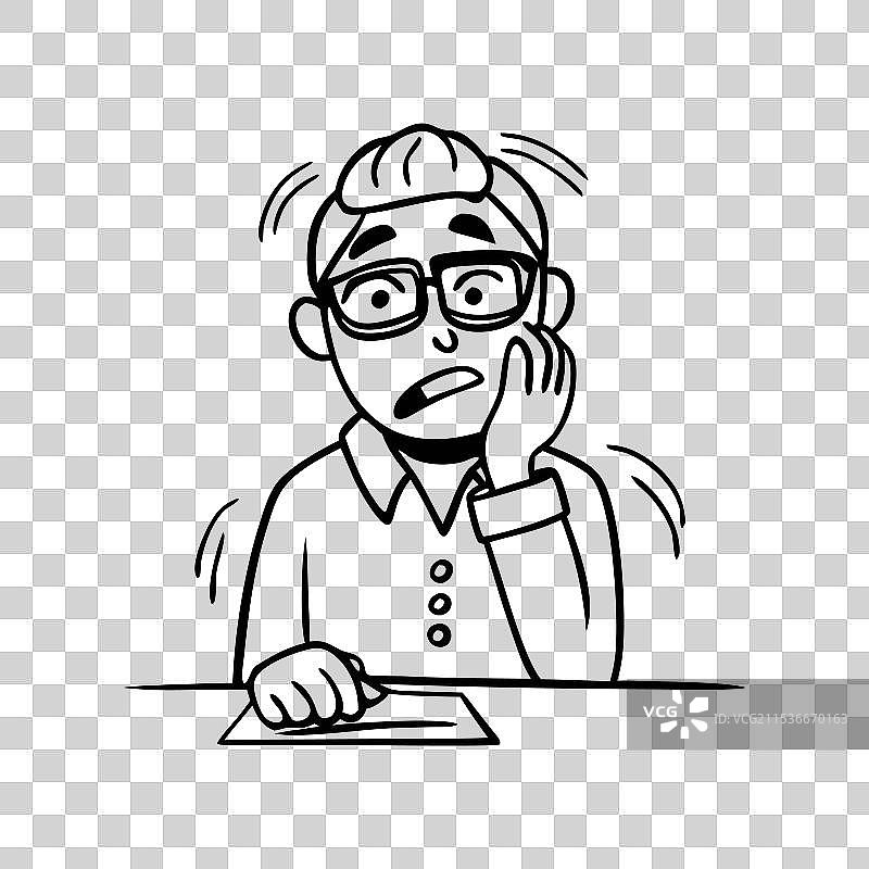 穿着衬衫的忧虑和严肃的年轻人图片素材