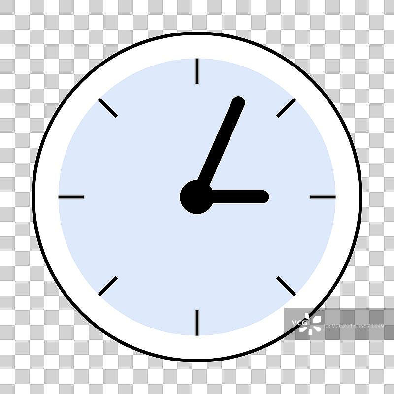 简单设计的模拟时钟显示时间图片素材