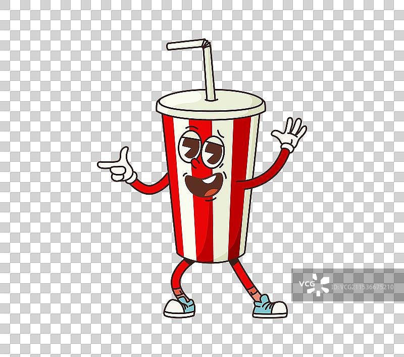 时髦的快餐饮料卡通角色图片素材