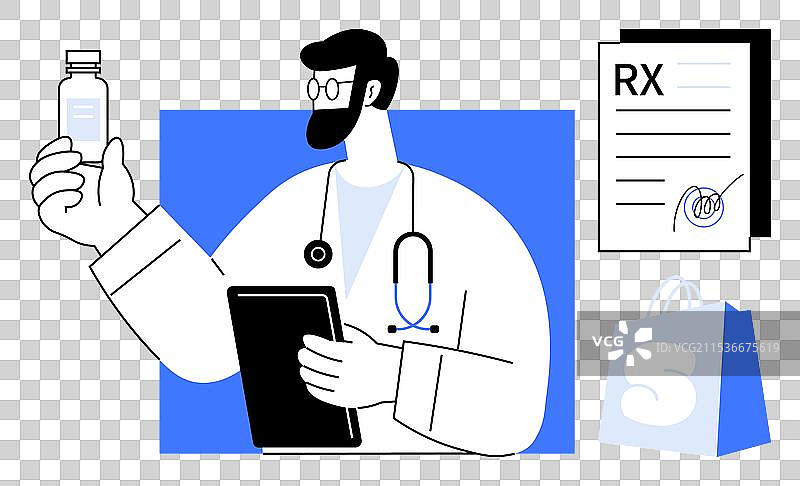 现代医疗和药理学概念与图片素材