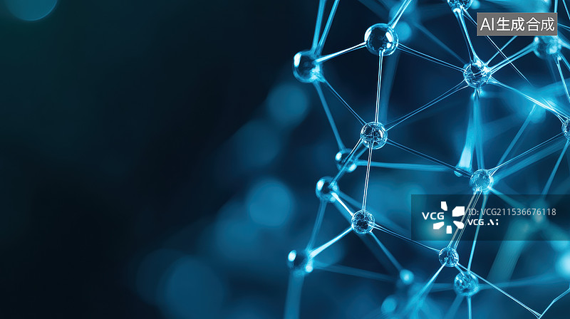【AI数字艺术】分子结构的科学背景图片素材