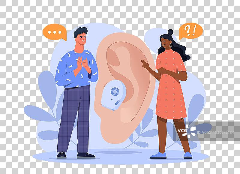 聋哑男女沟通交流图片素材
