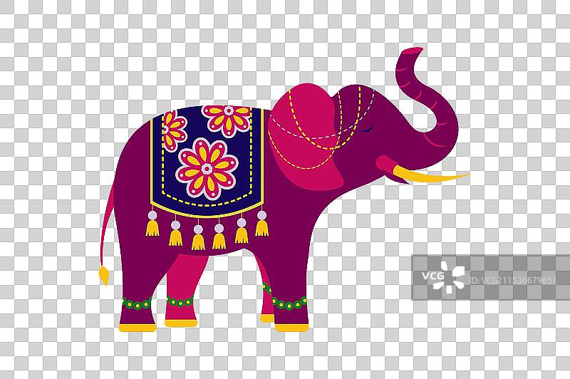 排灯节装饰的大象图片素材