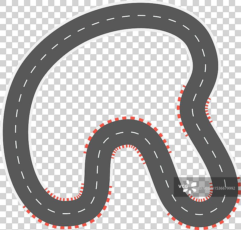 赛道俯视图，沥青圆形道路图片素材