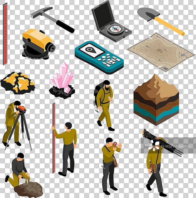地质学家等距图集图片素材