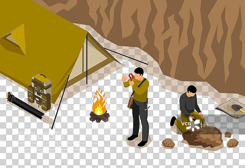 地质学家营地等距图图片素材