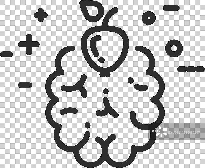 学习符号 大脑 健康 教育 线条图标图片素材