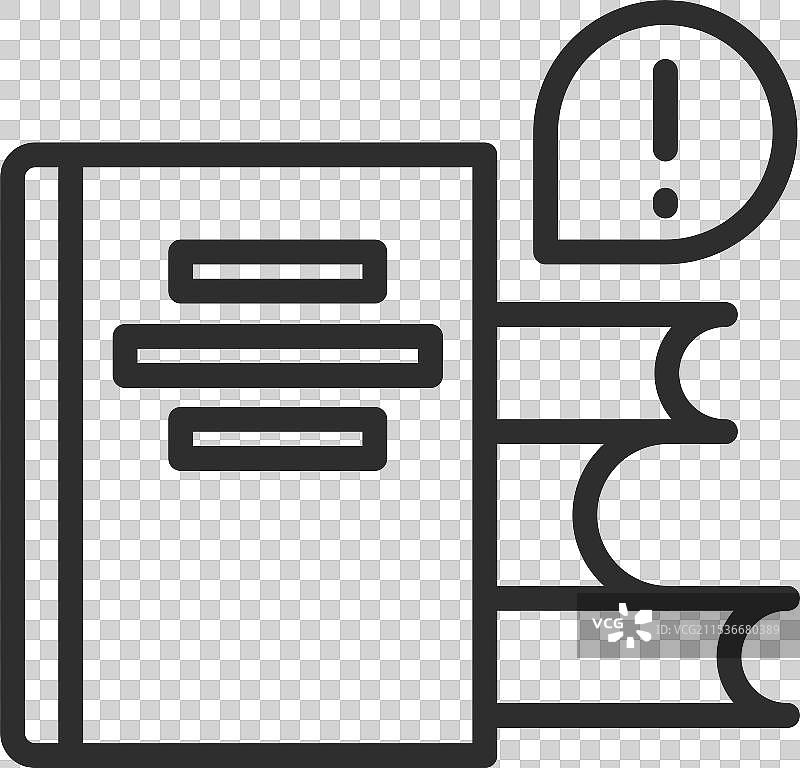 书本堆叠线条图标，象征教育与知识图片素材