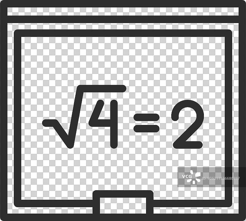 带有数学方程的学校黑板线条图标图片素材