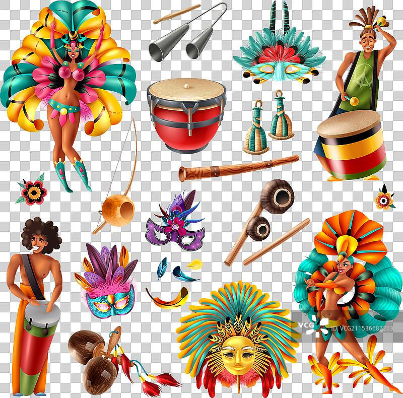 巴西狂欢节套装图片素材