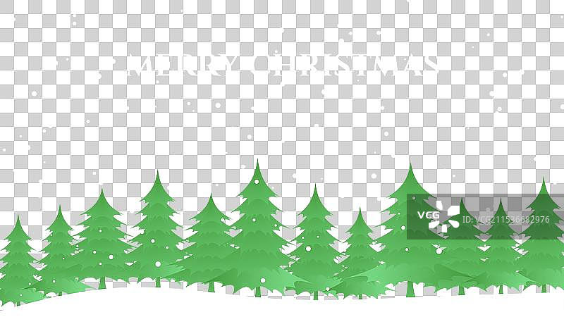 圣诞节的雪景与树木图片素材