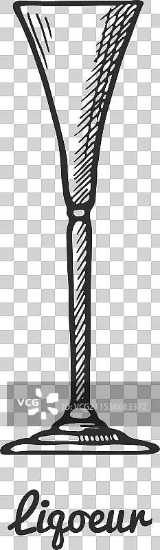 酒杯草图，酒杯形状的玻璃器皿图片素材