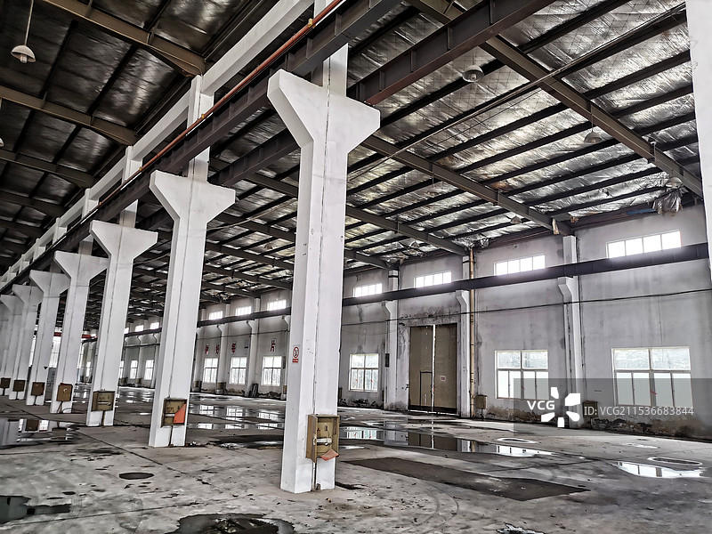 空置工厂厂房内部图片素材