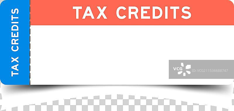 蓝色和橙色的票据，上面写着“税”字图片素材