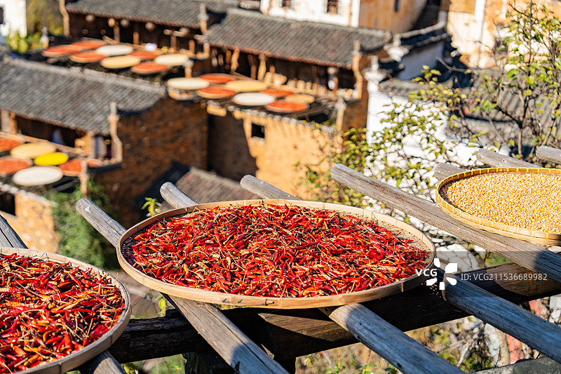 婺源篁岭晒秋图片素材
