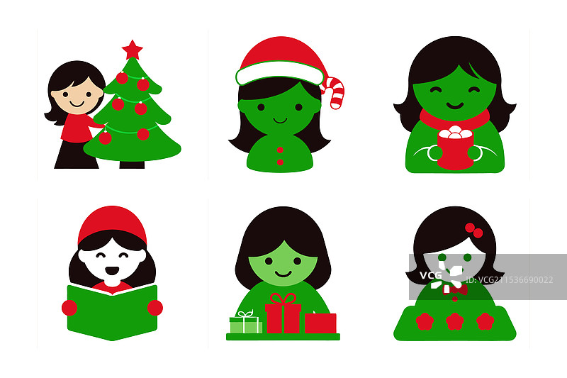 圣诞节女孩艺术作品图片素材