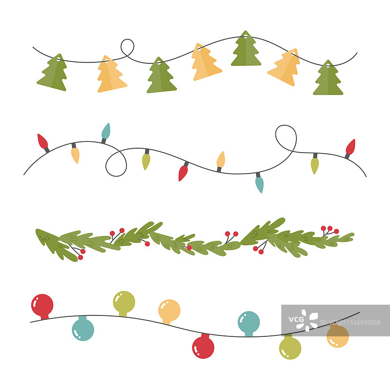 圣诞装饰元素套件供您设计使用图片素材