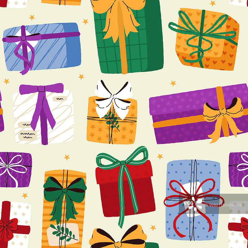 彩色促销礼品盒图案无缝印刷图片素材