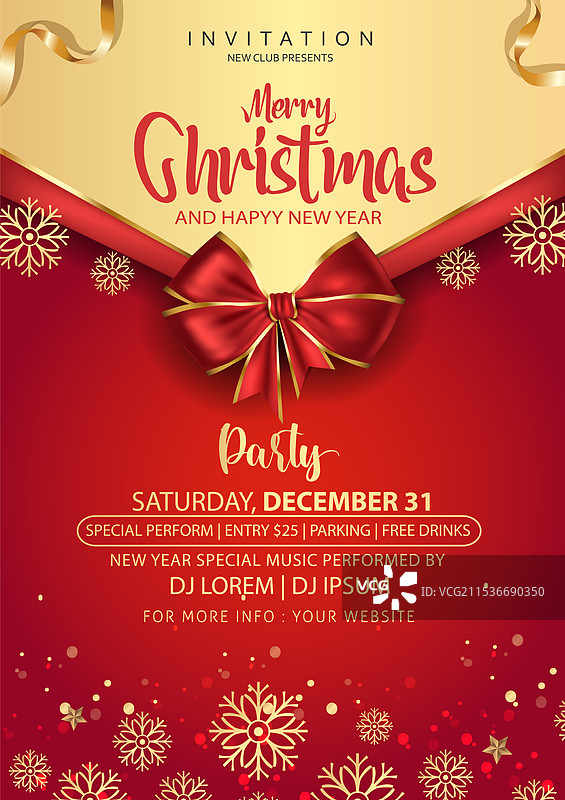 圣诞快乐派对海报背景字母图片素材