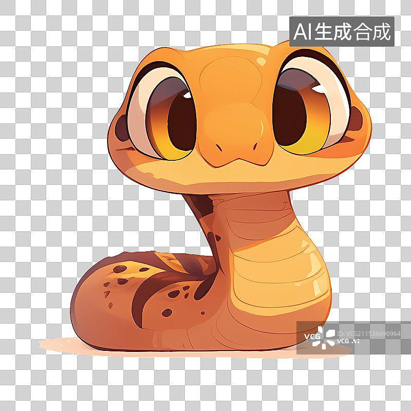 【AI数字艺术】ai-蛇年-可爱小金蛇-卡通蛇元素图片素材