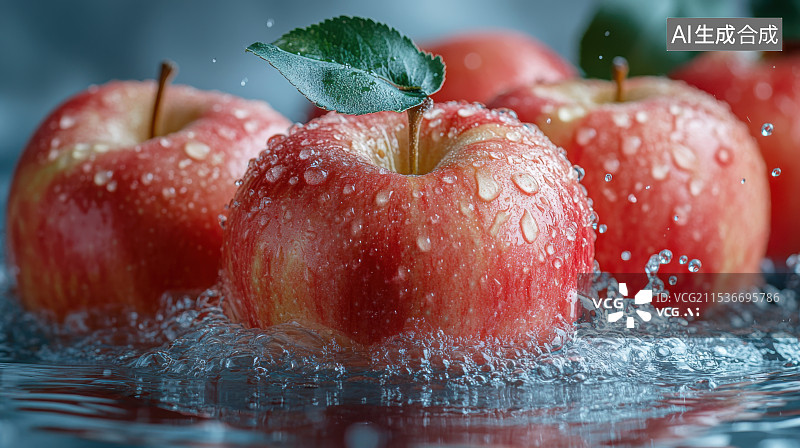 【AI数字艺术】水果草莓葡萄掉落水中溅起水花图片素材
