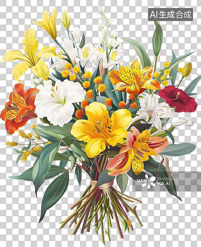 【AI数字艺术】盛开的花束，节日，母亲节，教师节，感恩节，设计元素素材图片素材