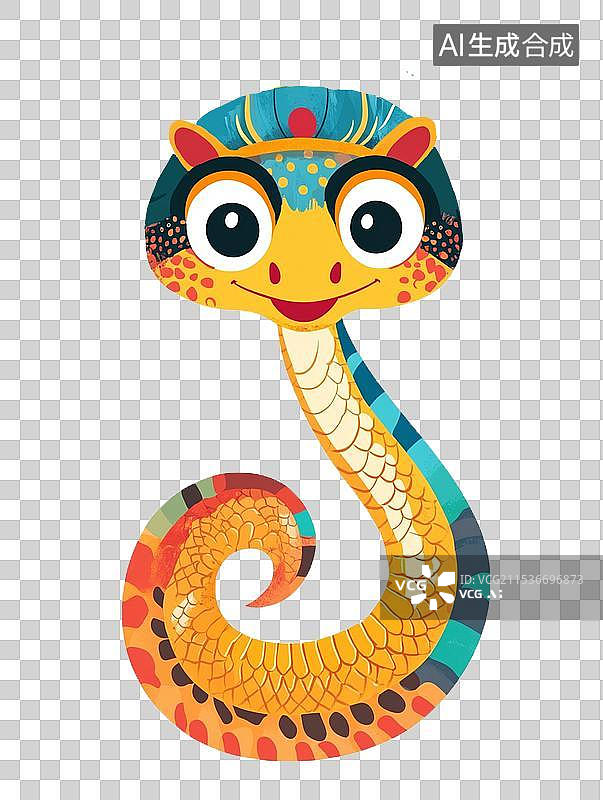 【AI数字艺术】免扣素材黄色可爱小蛇图片素材