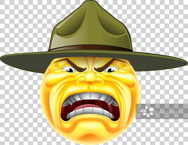 愤怒的表情符号教官图片素材