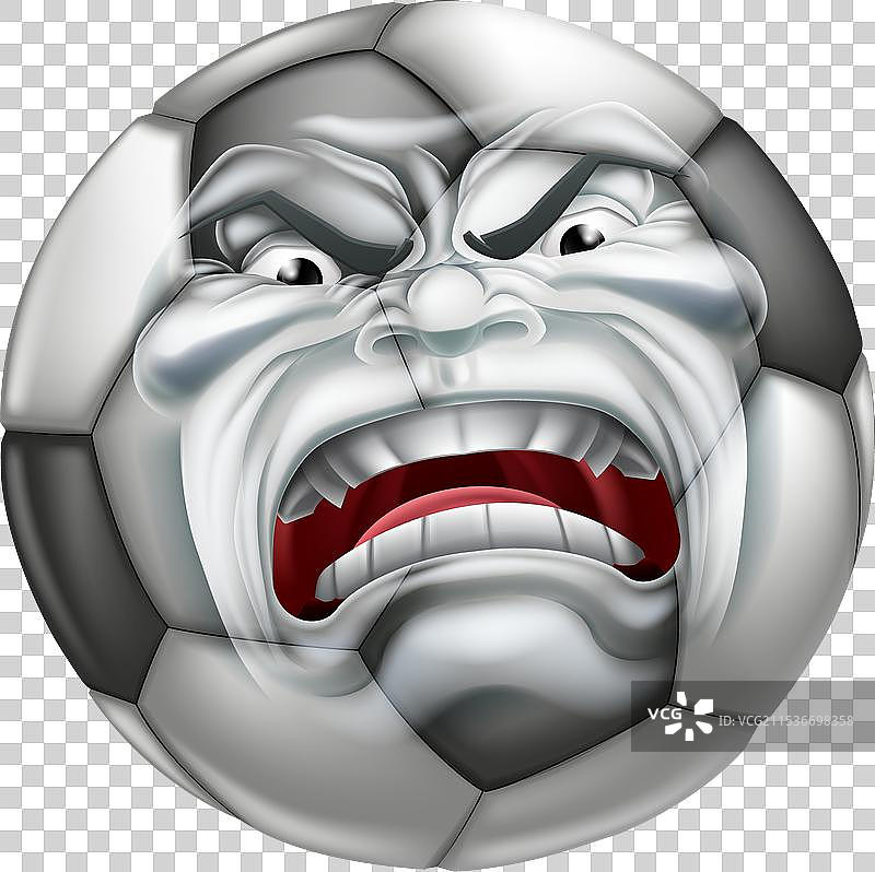 愤怒的足球卡通吉祥物图片素材