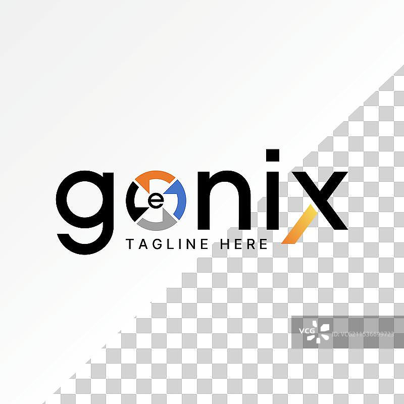 初始字母O的字体风扇叶片，后面的字是Genix Genius图片素材
