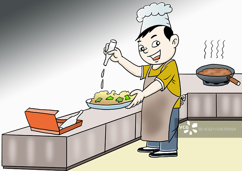 无良厨师往菜品里加抗生素图片素材