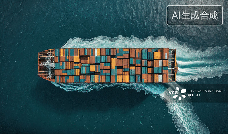 【AI数字艺术】远洋货轮图片素材
