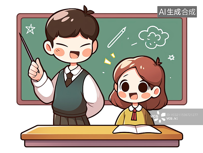 【AI数字艺术】陪孩子一起学习的场景图片素材