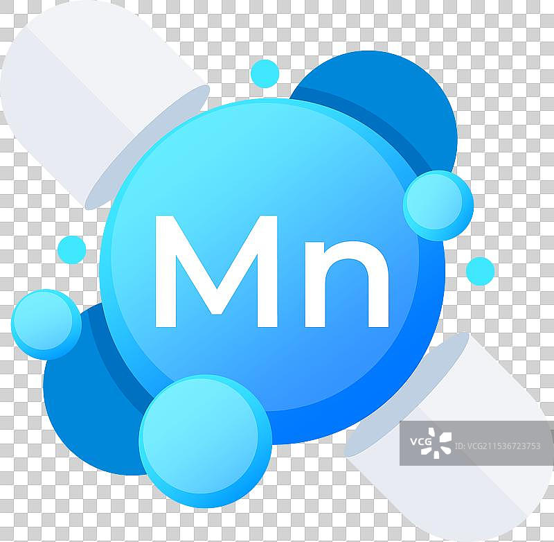 动态蓝色中的锰（Mn）元素分子图片素材