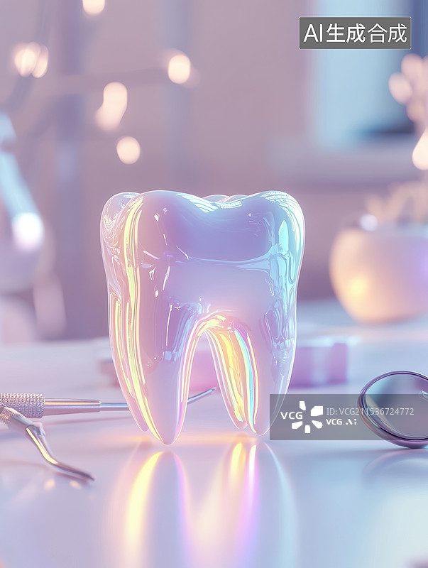 【AI数字艺术】一个孤立牙齿3d模型素材图片图片素材