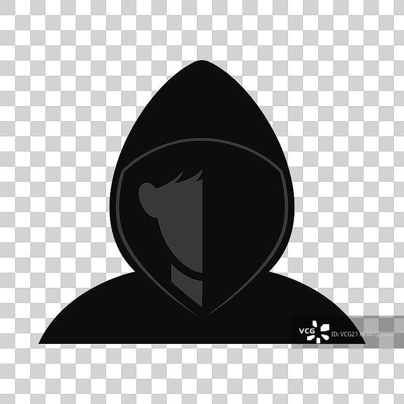 隐秘的连帽男子图标图片素材