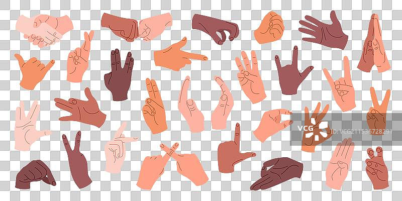不同手势和姿势的人手图片素材