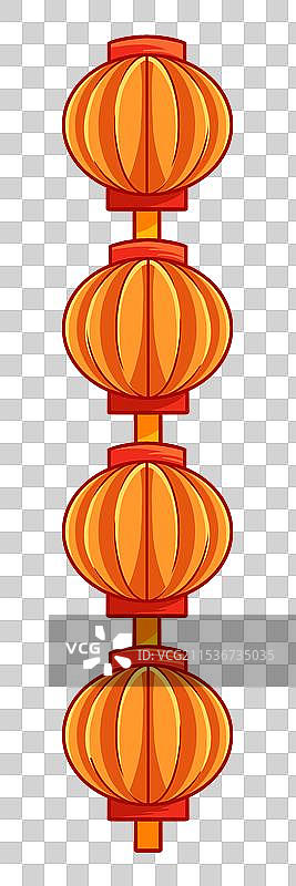 一串红色灯笼国潮新中式元素图片素材